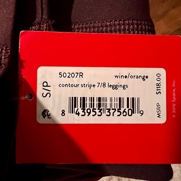 SPANX Contour orange stripe leggings. NWT Size S - Picture 9 of 10